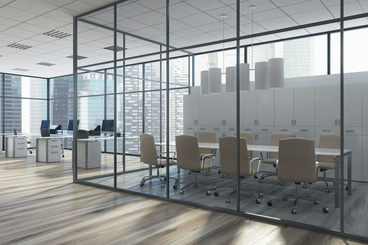 office with glass walls