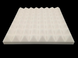Mel-Acoustic Pyramid PRO 75mm White Melamine Acoustic Foam Panel 600x600