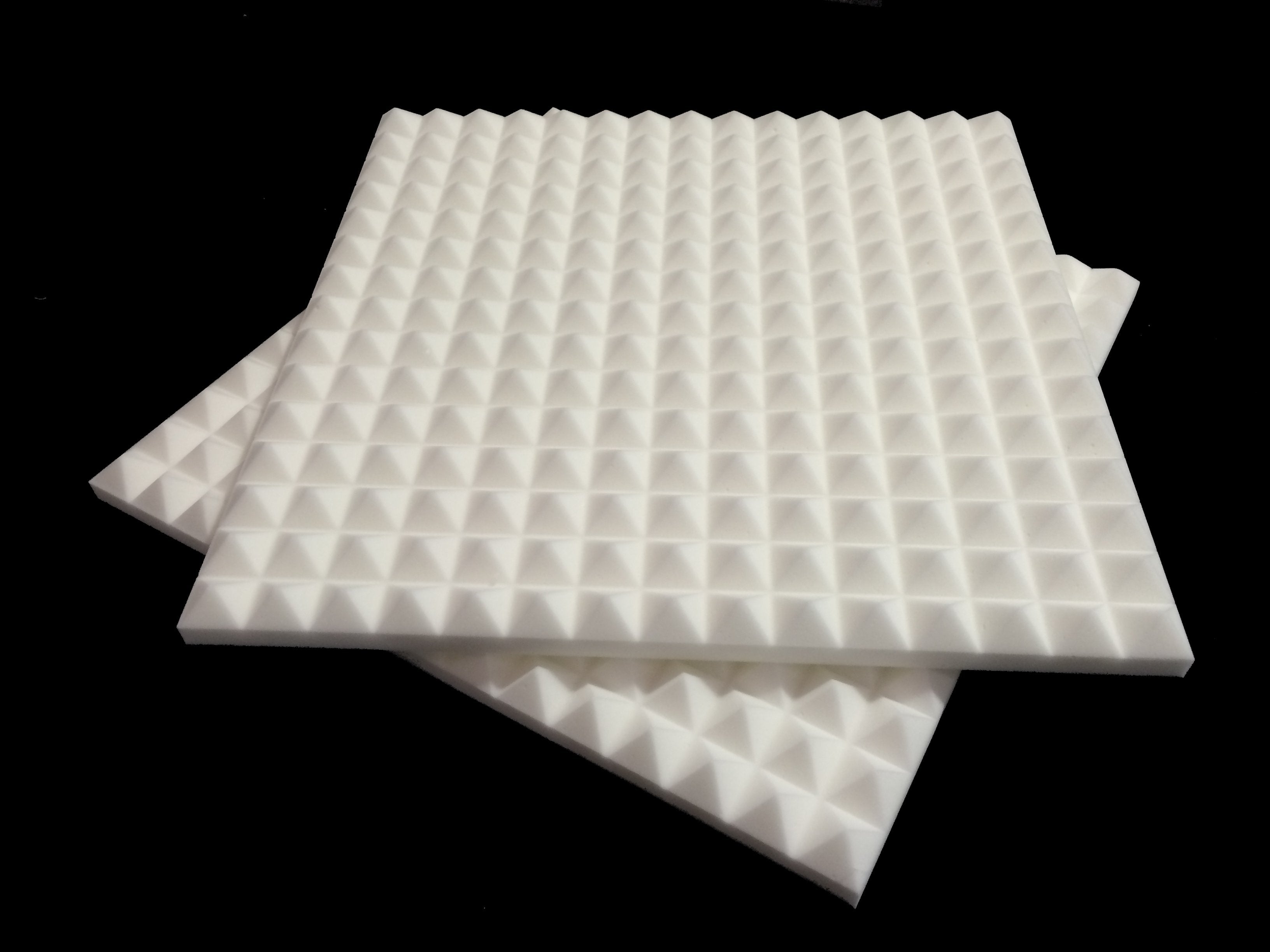 Mel-Acoustic Pyramid 40mm White Melamine Acoustic Foam Panel 600x600 Pack Of 10 - Advanced Acoustics