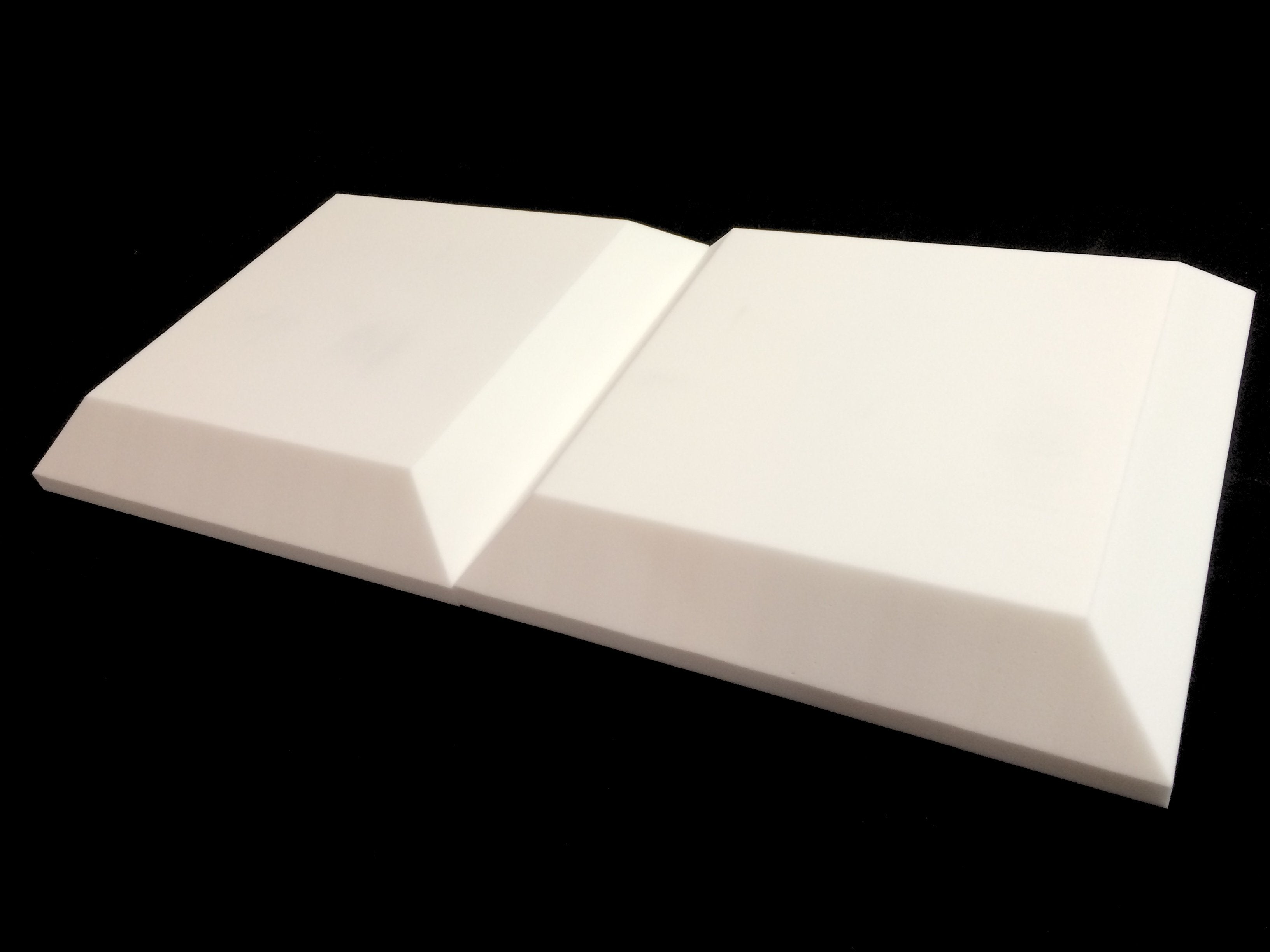 Mel-Acoustic Tegular 100mm White Melamine Acoustic Foam Panel 600x600 - Advanced Acoustics