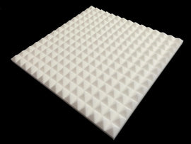 Mel-Acoustic Pyramid 40mm White Melamine Acoustic Foam Panel 600x600