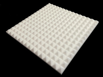 Mel-Acoustic Pyramid 40mm White Melamine Acoustic Foam Panel 600x600