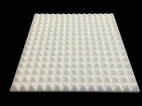 Mel-Acoustic Pyramid 40mm White Melamine Acoustic Foam Panel 600x600