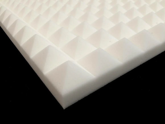 Mel-Acoustic Pyramid 40mm White Melamine Acoustic Foam Panel