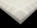 Mel-Acoustic Pyramid PRO 75mm White Melamine Acoustic Foam Panel 600x600