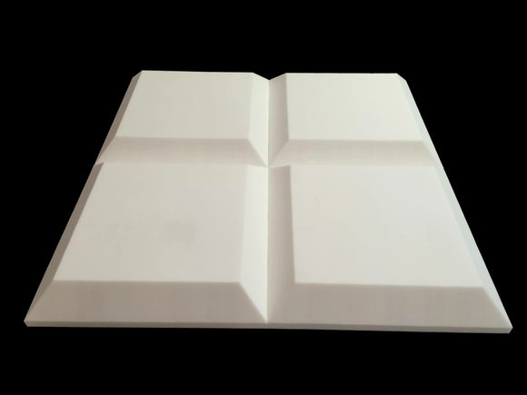 Mel-Acoustic Tegular 100mm White Melamine Acoustic Foam Panel 600x600