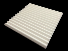 Mel-Acoustic Wedge 40mm White Melamine Acoustic Foam Panel 600x600