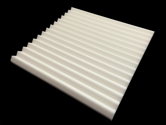 Mel-Acoustic Wedge 40mm White Melamine Acoustic Foam Panel 600x600