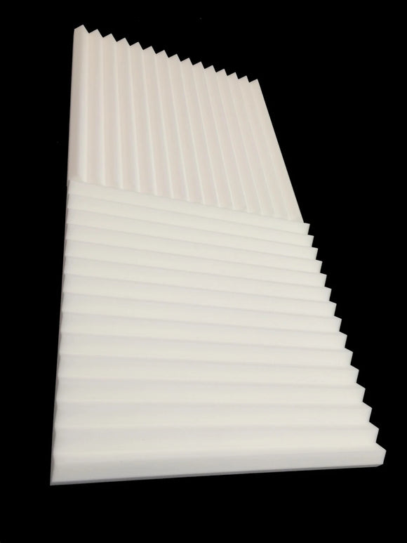 Mel-Acoustic Wedge 40mm White Melamine Acoustic Foam Panel 600x600