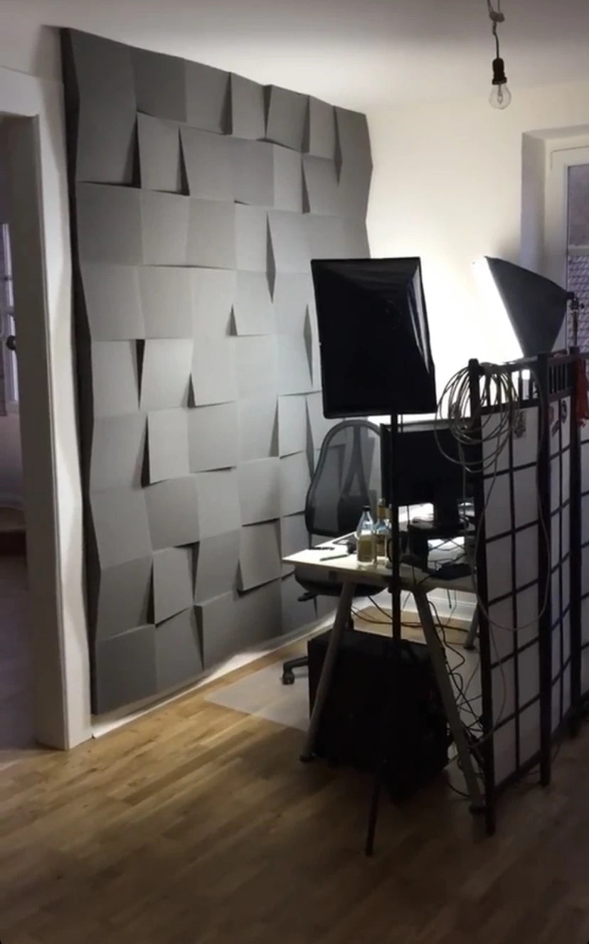Slider 12" Acoustic Studio Foam Tile Pack - 16 Tiles, 1.5qm Coverage - 0