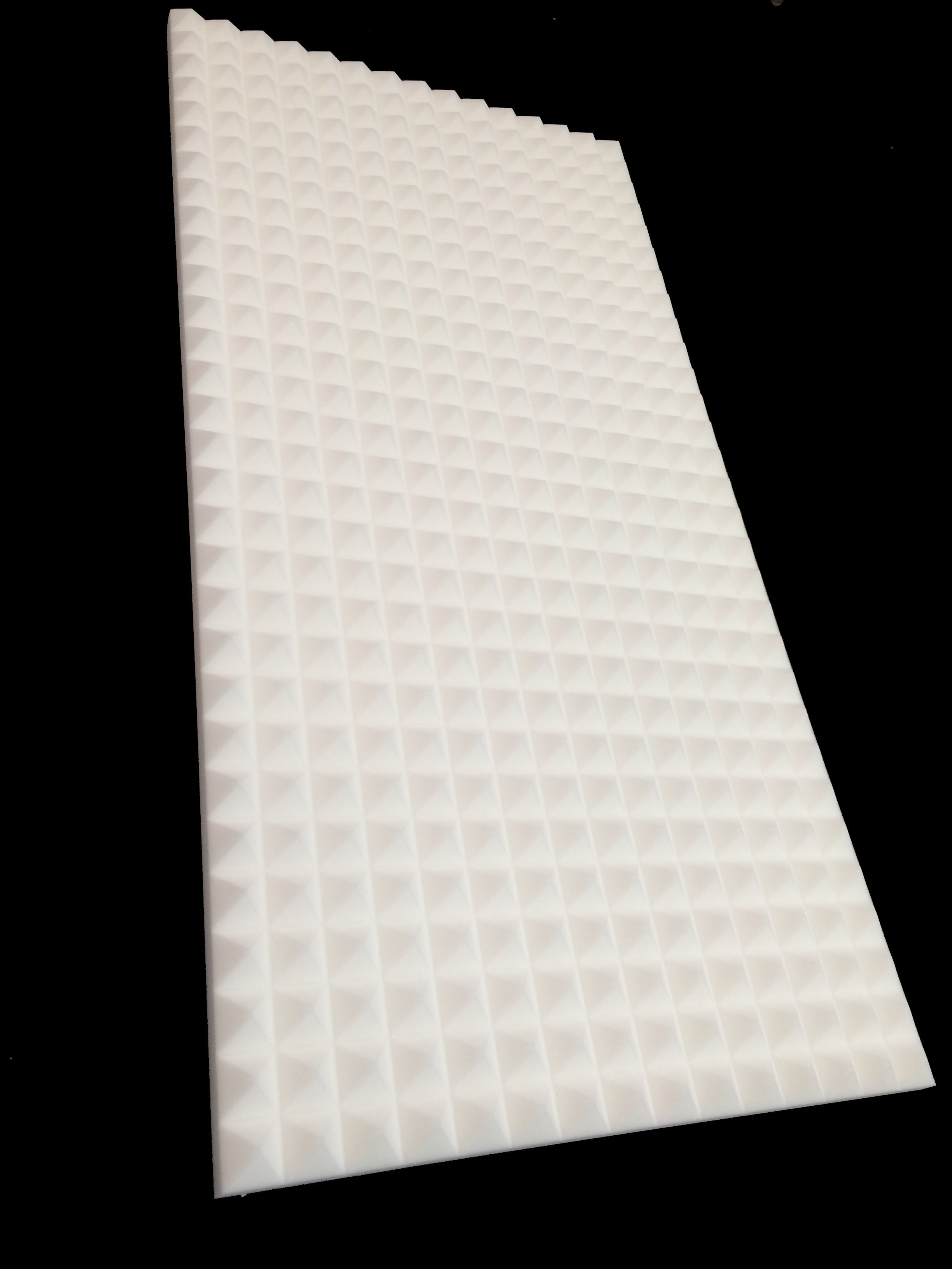 Mel-Acoustic Pyramid 40mm White Melamine Acoustic Foam Panel 600x1200 - Advanced Acoustics