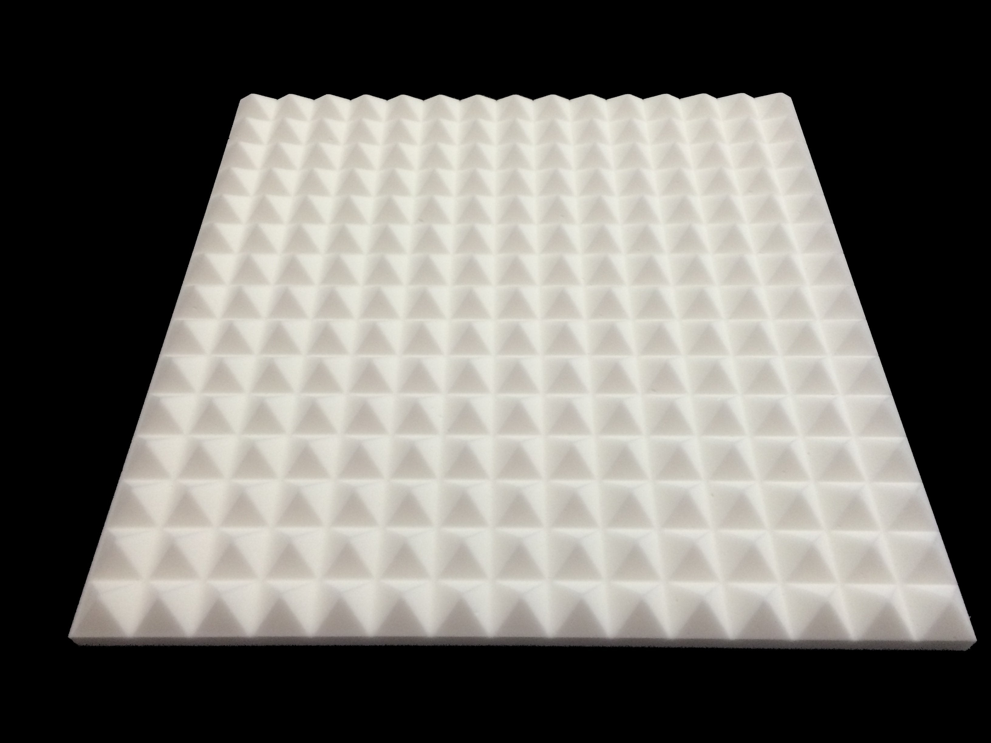 Mel-Acoustic Pyramid 40mm White Melamine Acoustic Foam Panel 600x600 - Advanced Acoustics