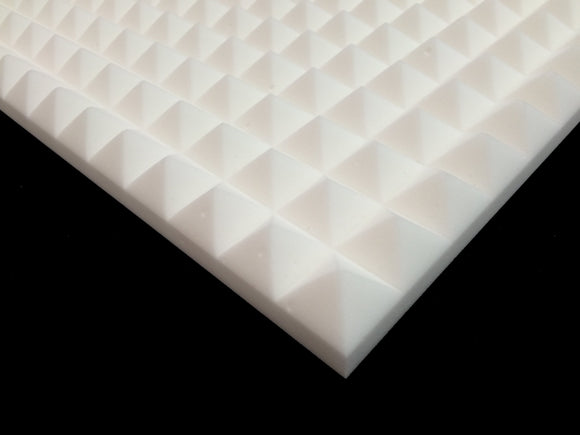 Mel-acoustic Pyramid 40mm White Melamine Acoustic Foam Panel 600x600 P 