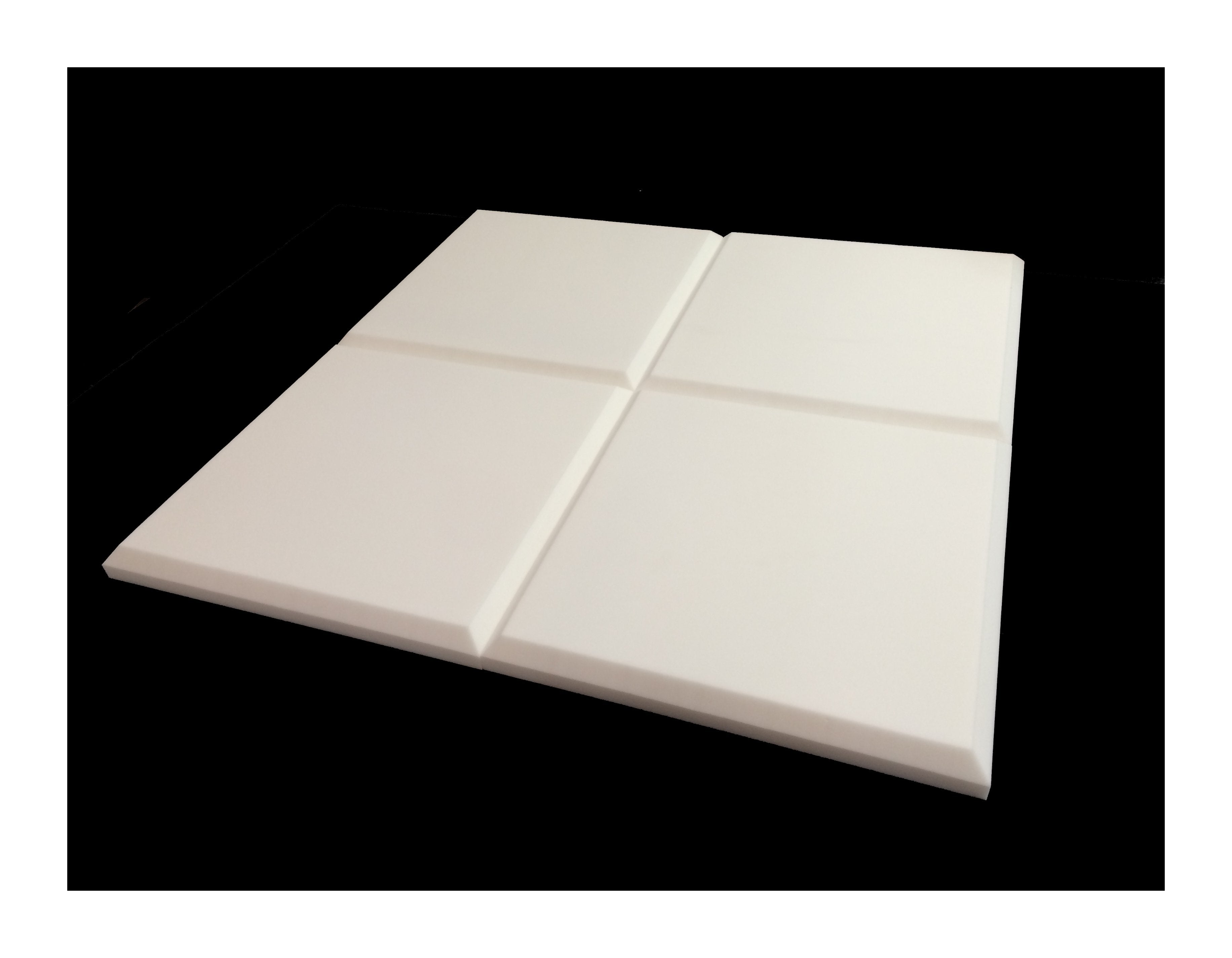 Mel-Acoustic Tegular 50mm White Melamine Acoustic Foam Panel 600x600 - Advanced Acoustics