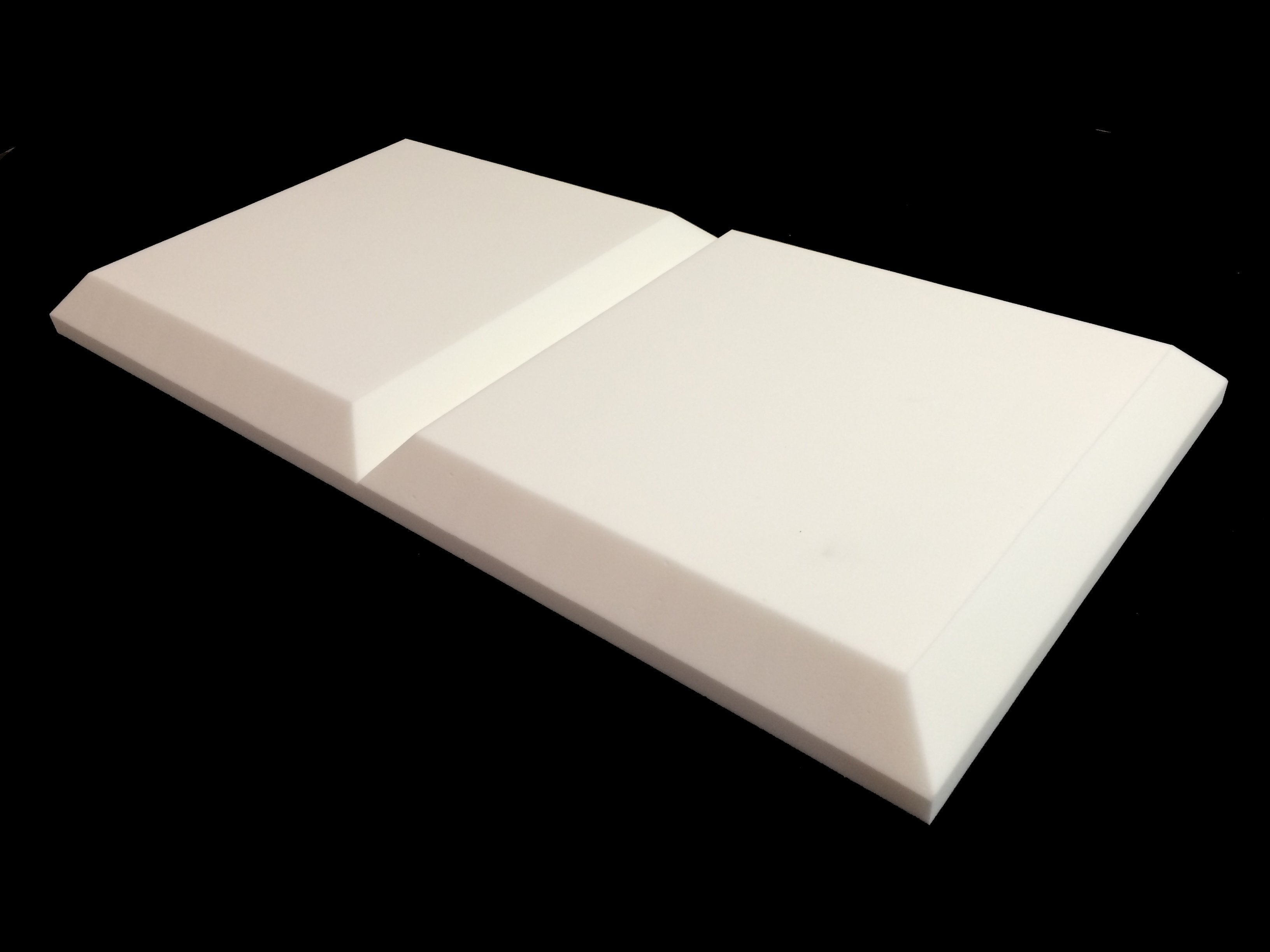 Mel-Acoustic Tegular 75mm White Melamine Acoustic Foam Panel 600x600 - Advanced Acoustics
