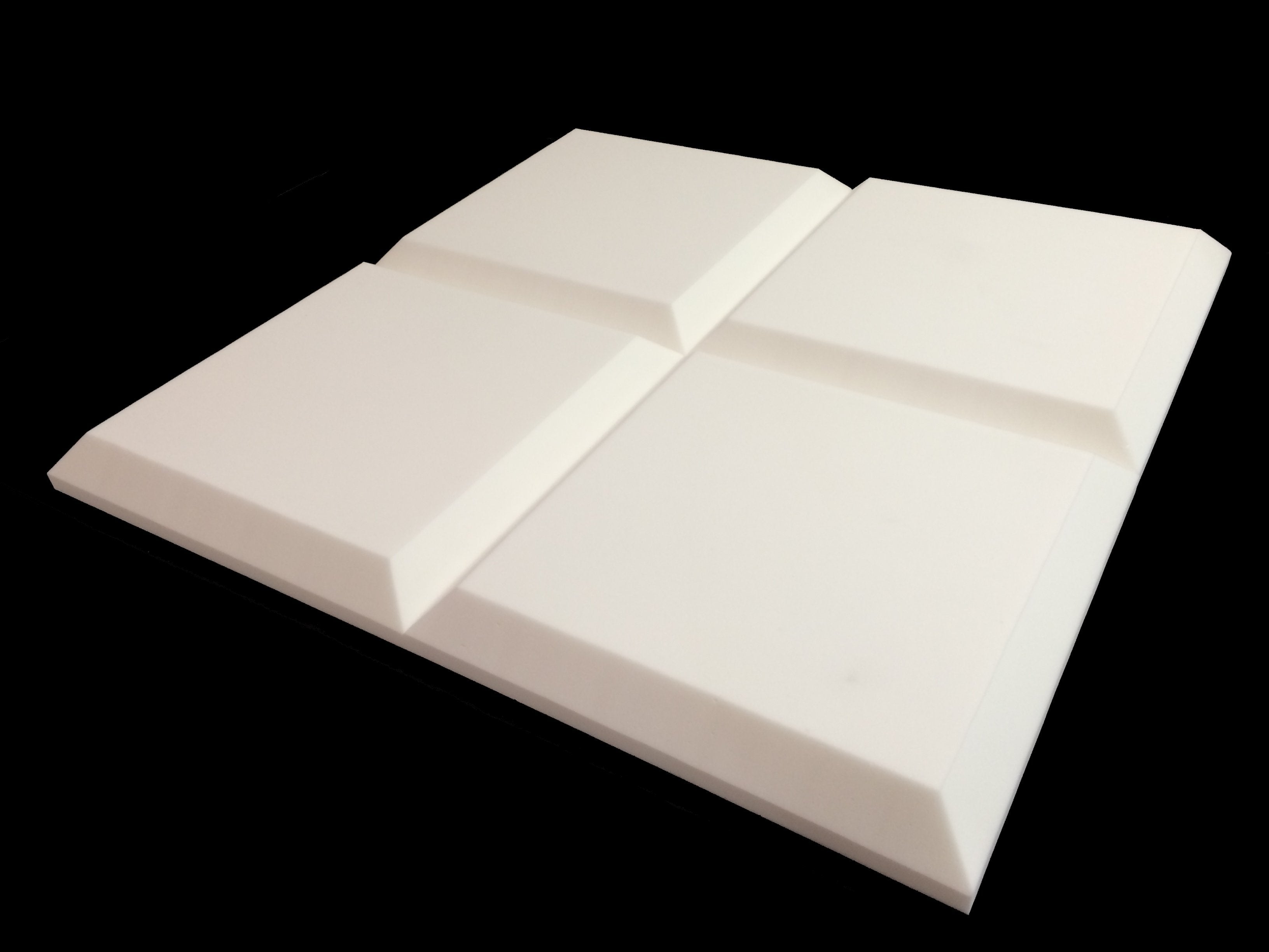 Mel-Acoustic Tegular 75mm White Melamine Acoustic Foam Panel 600x600 - Advanced Acoustics
