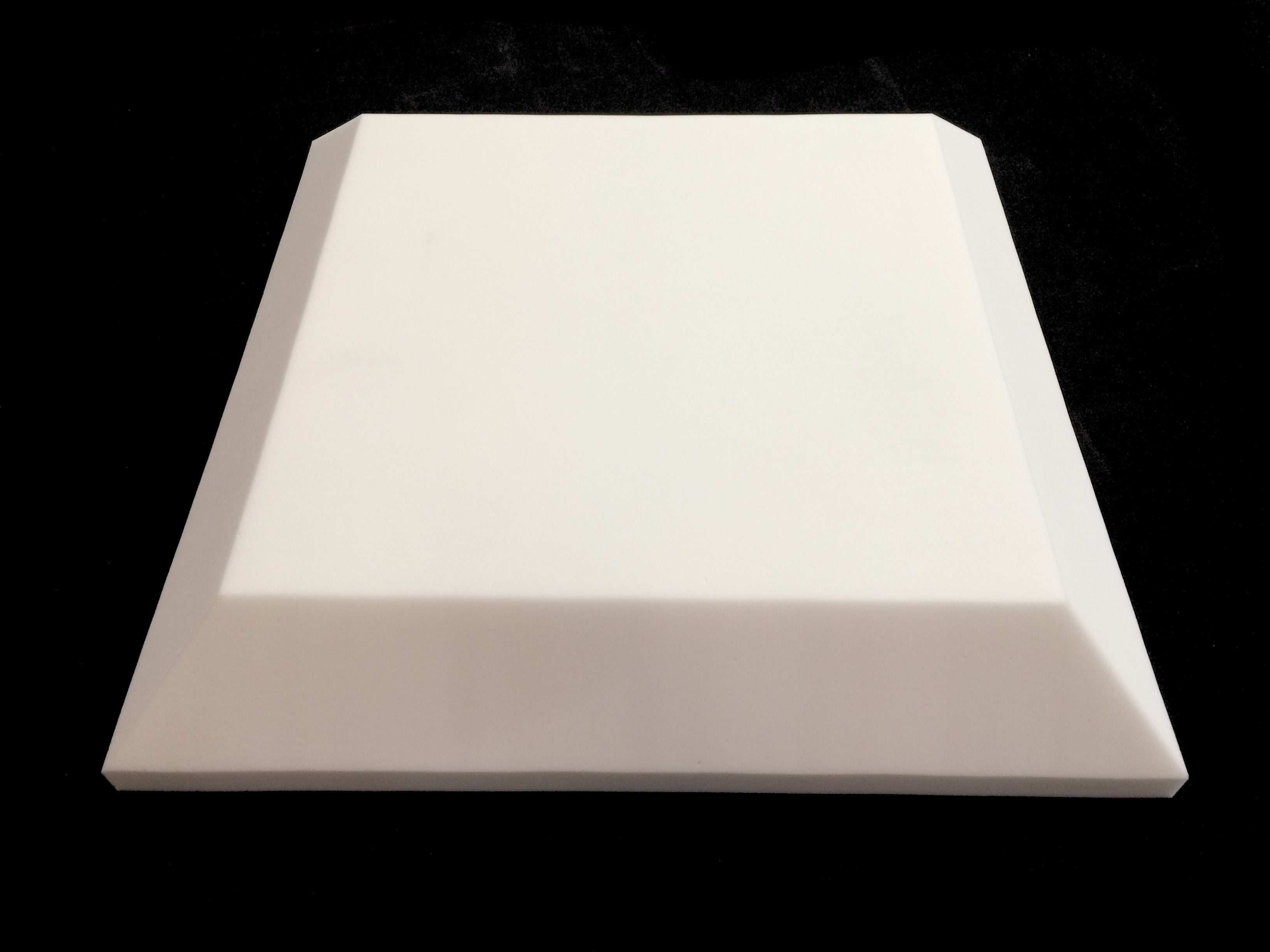 Mel-Acoustic Tegular 100mm White Melamine Acoustic Foam Panel 600x600 - Advanced Acoustics