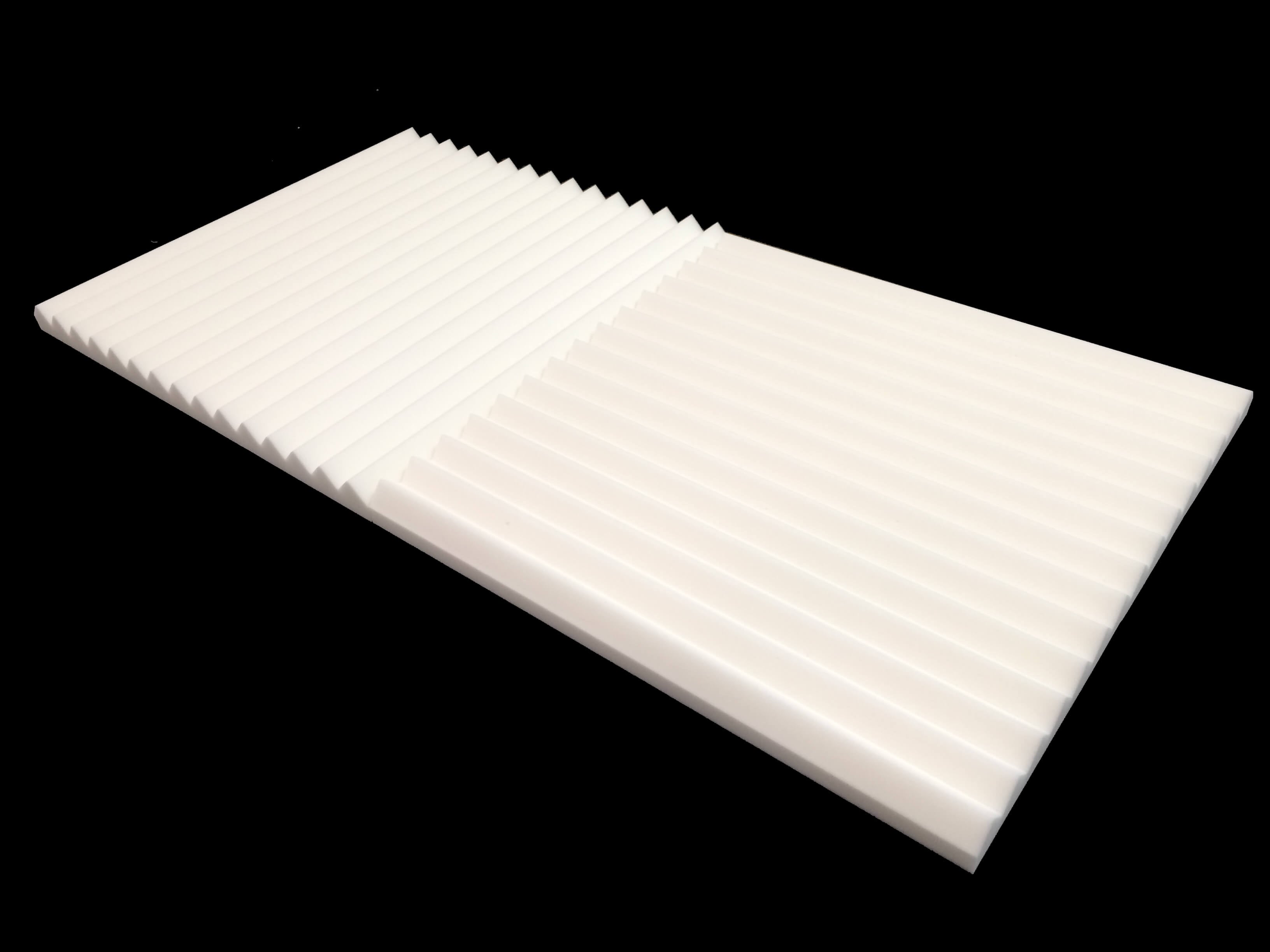 Mel-Acoustic Wedge 40mm White Melamine Acoustic Foam Panel 600x600