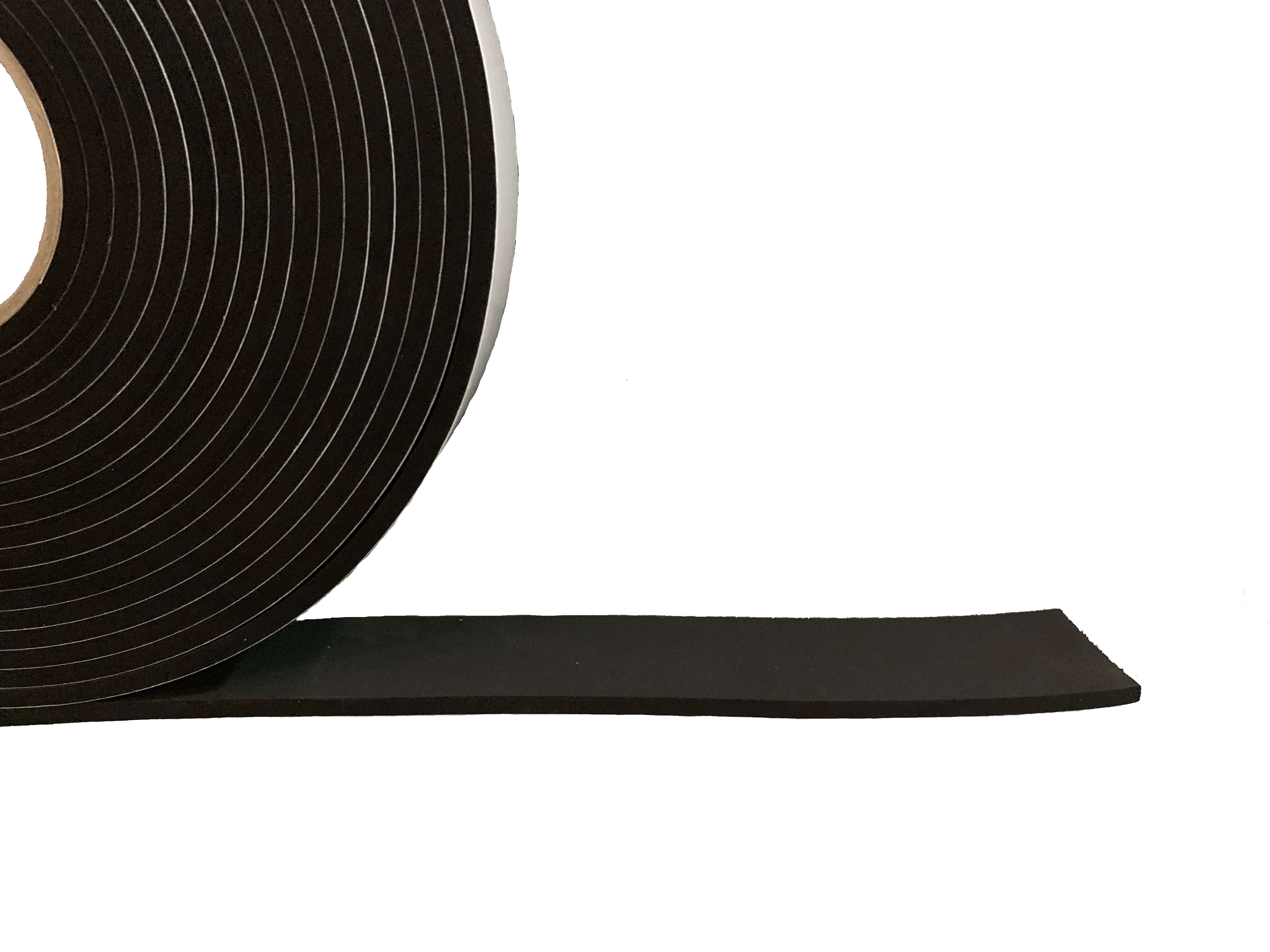 Bande de caoutchouc néoprène noir résistant, 25 mm de large x 2 mm  d’épaisseur x 5 m de long
