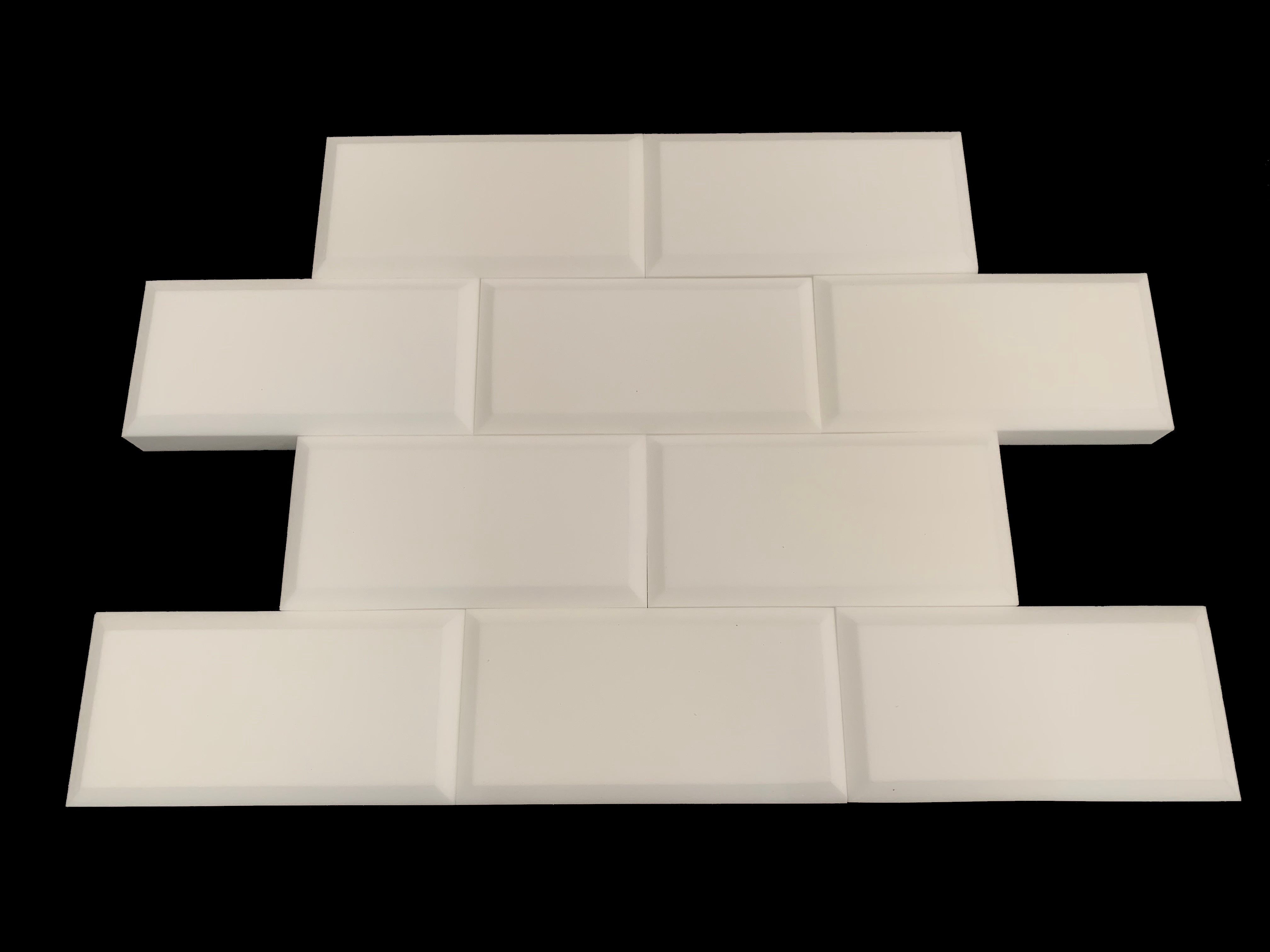 Limited Edition White Melamin Subway Acoustic Studio Foam Treatment 24 Tile Pack - 0