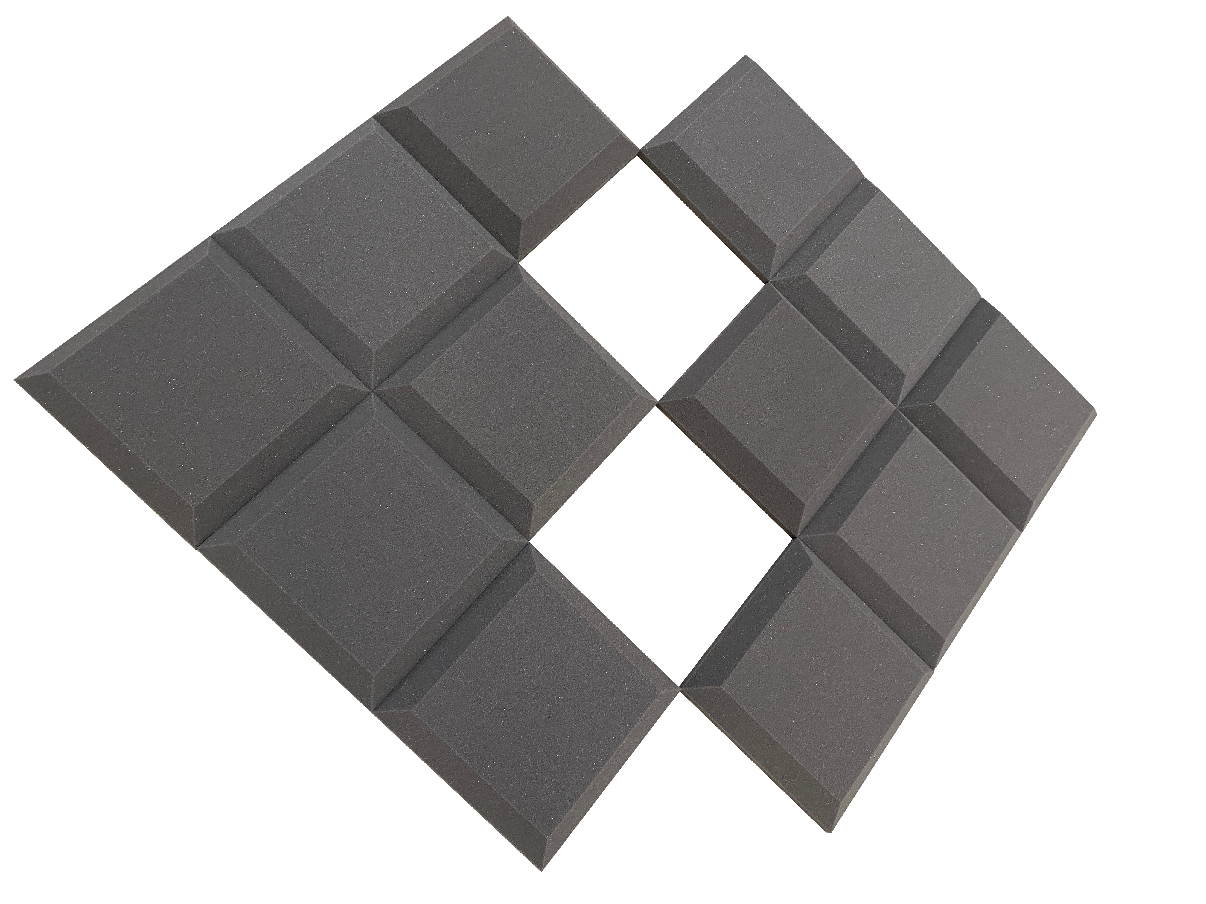Tegular 12" Acoustic Studio Foam Tile Pack - 12 dalles, couverture de 1,1 m² - 0