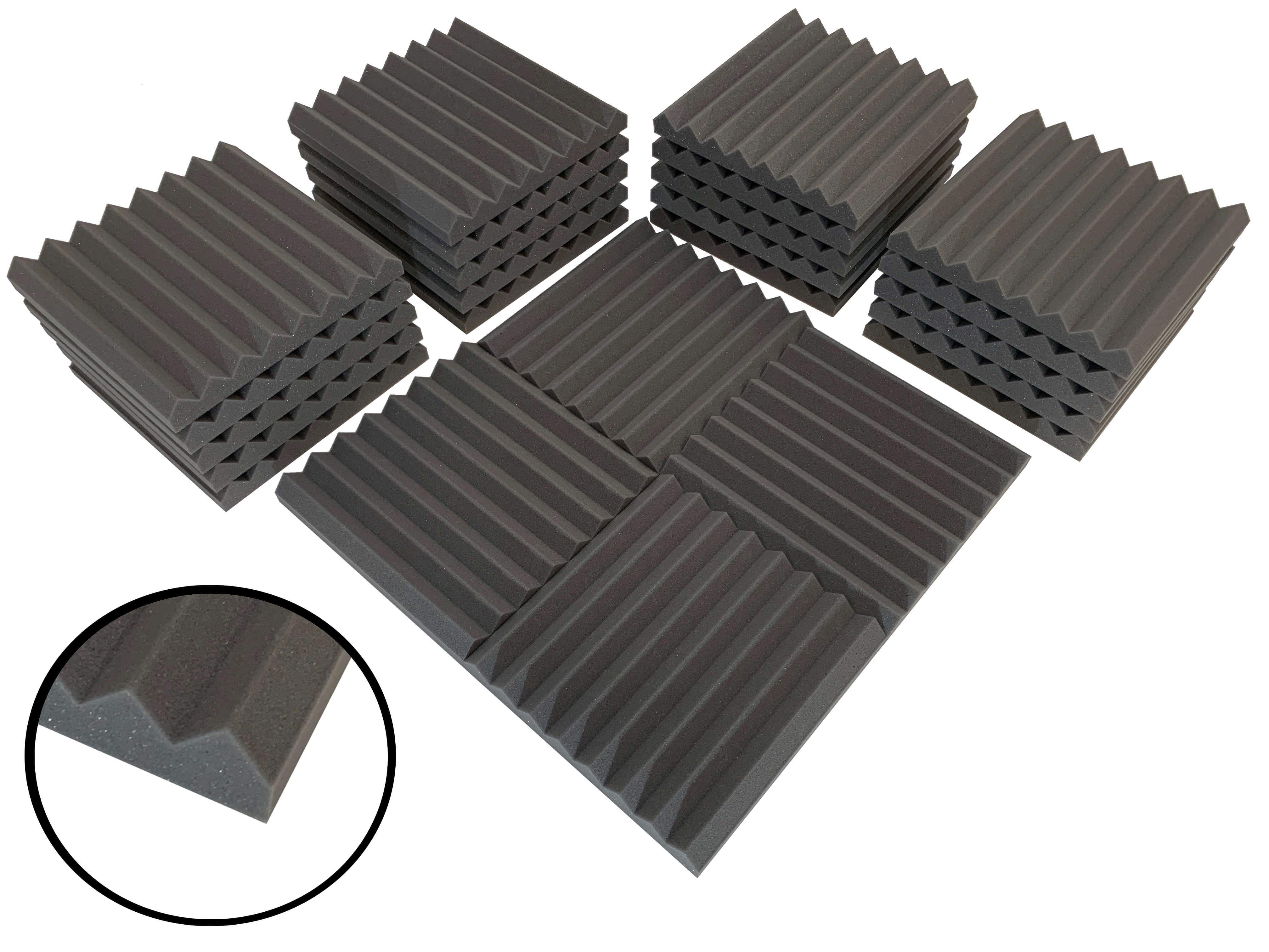Wedge 12" Acoustic Studio Foam Tile Pack - 24 dalles, couverture de 2,2 m²