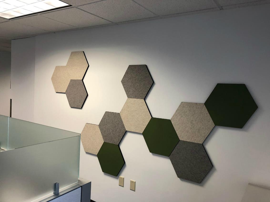 Acousti-Felt Polyester Acoustic Felt Panel 600mm x 518mm Hexagon-2
